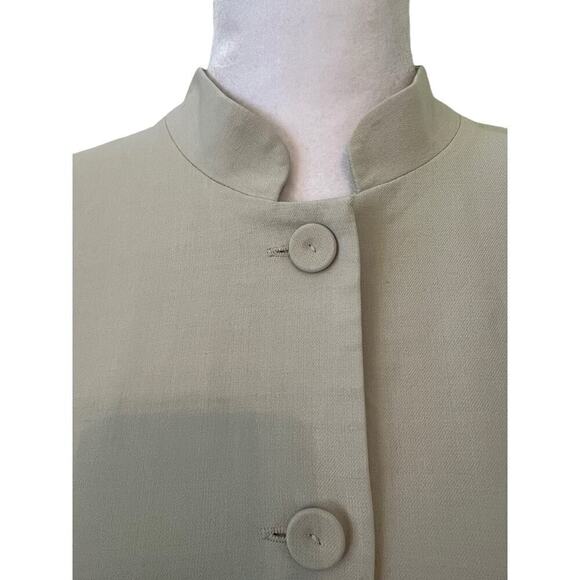 Vintage Eileen Fisher 5 Covered Button Down Beige Coat L - Picture 10 of 10